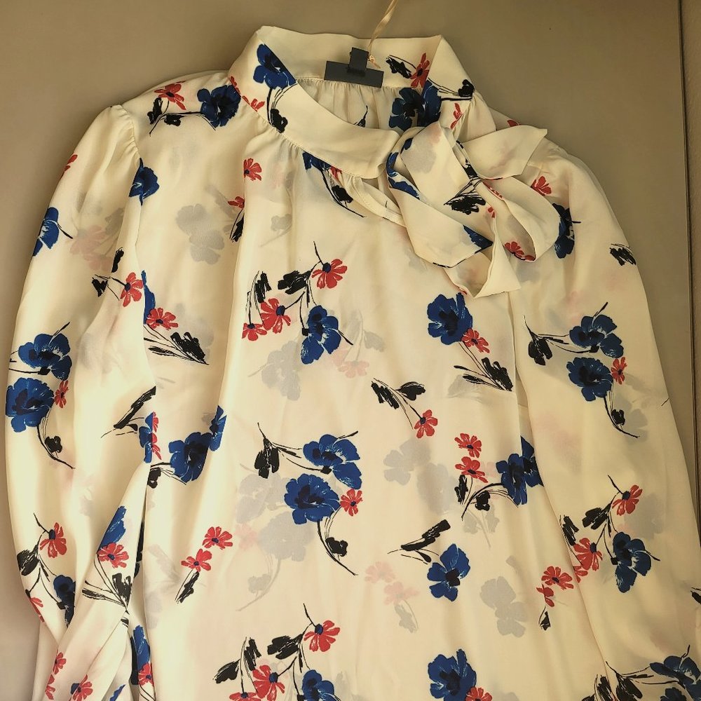 ModCloth White Floral Blouse
